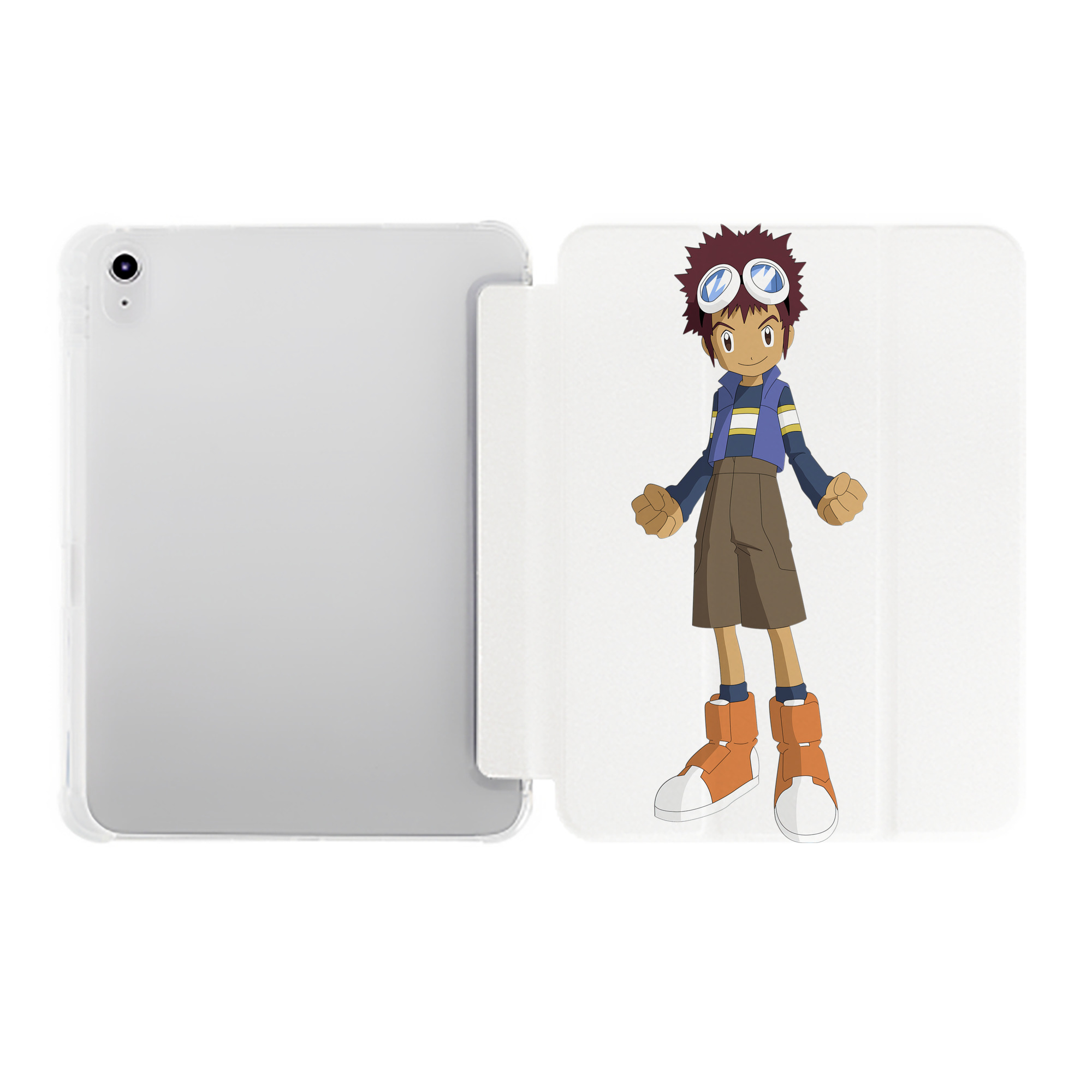 （画像用） Digimon デジタルモンスター/デジモン IPad ケース ペン収納付き 三つ折りスタンド PUレザー×シリコン 対応機種9.5/10.5/10.9インチ